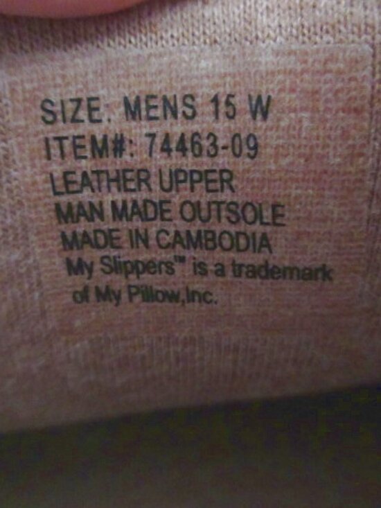 My Slippers Mens Leather Moccasin Size 15W Comfort Slip On Lined Foam In & Out main image 2